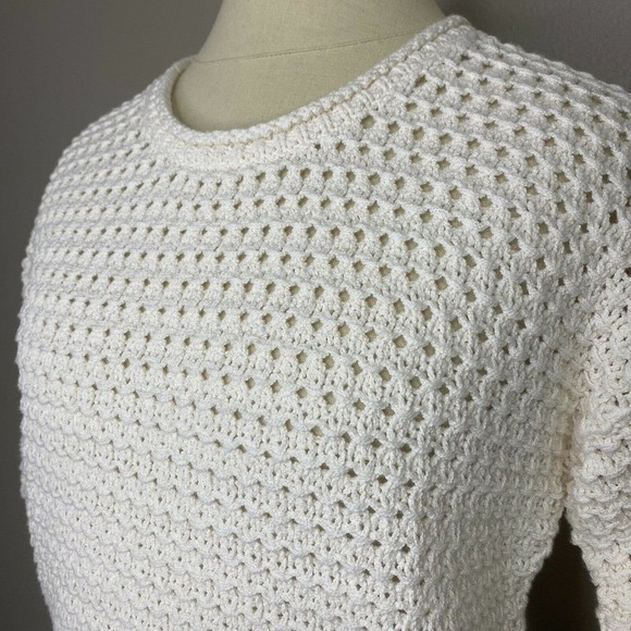 Madewell Pearl Ivory Austen Open-Stitch Chunky Knit Sweater XXS NWT - Picture 9 of 12
